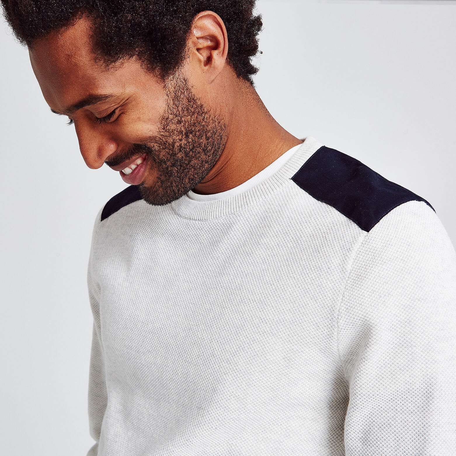 Pull col rond maille piquée