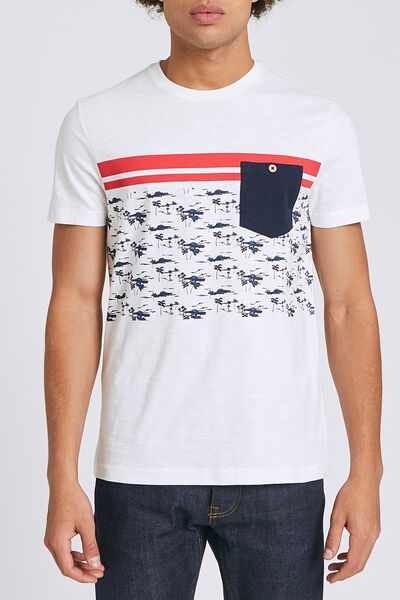 Tee shirt colorblock fantaisie palmiers