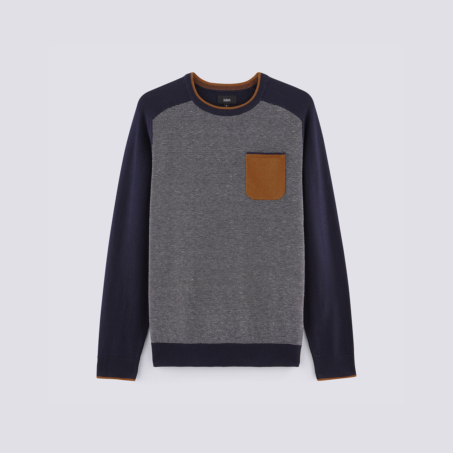 Pull col rond micro jacquard