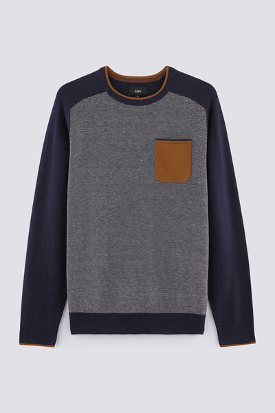 Pull col rond micro jacquard