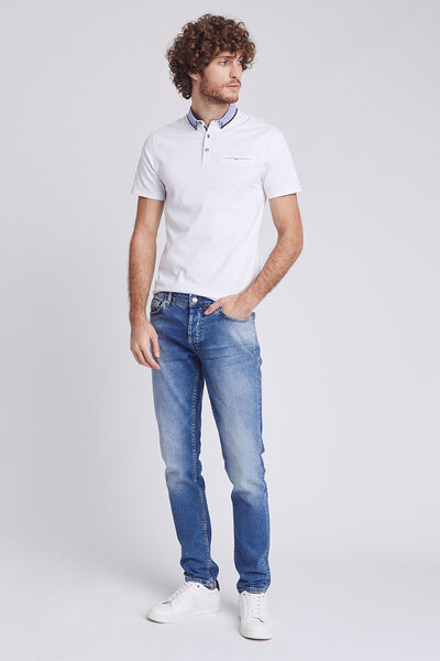 Polo manche courte col oxford