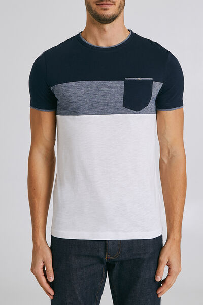 Tee shirt colorblock empiècement poche
