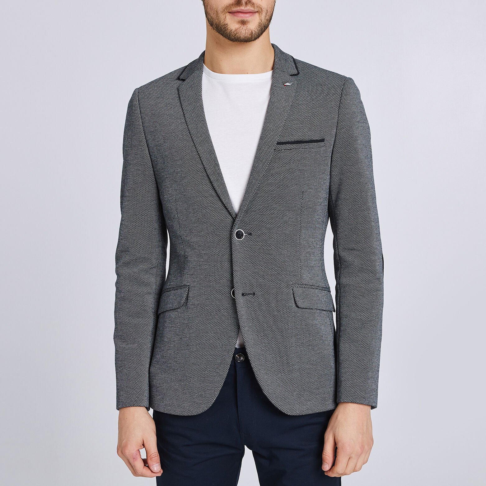 Veste coupe slim en maille avec coudières
