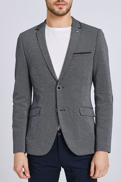 Veste coupe slim en maille avec coudières