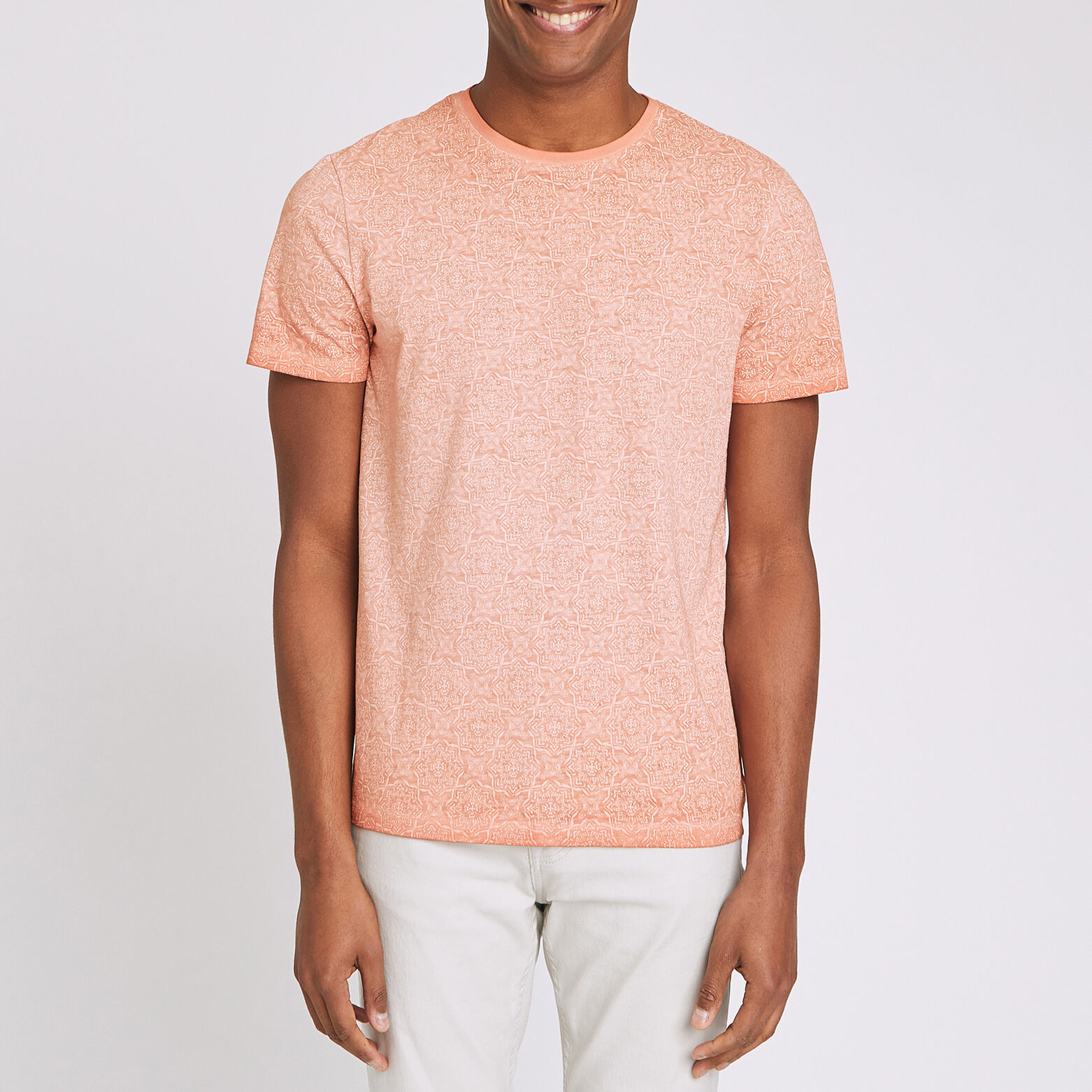 Tee shirt col rond imprimé oriental