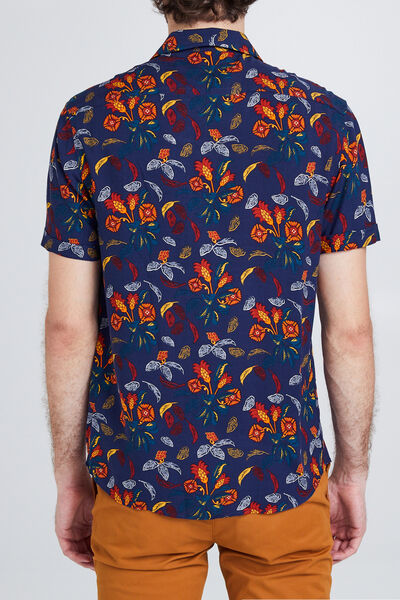 Chemise manches courtes regular imprimé tapisserie