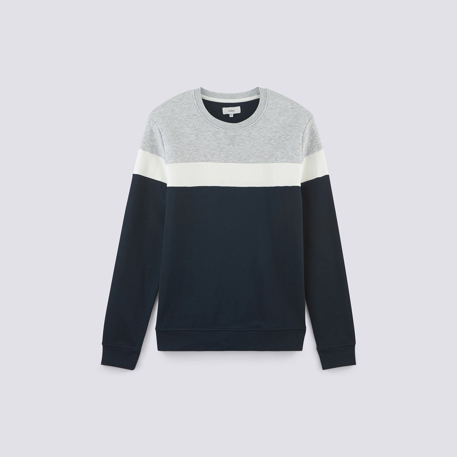 Sweat color block maille fantaisie