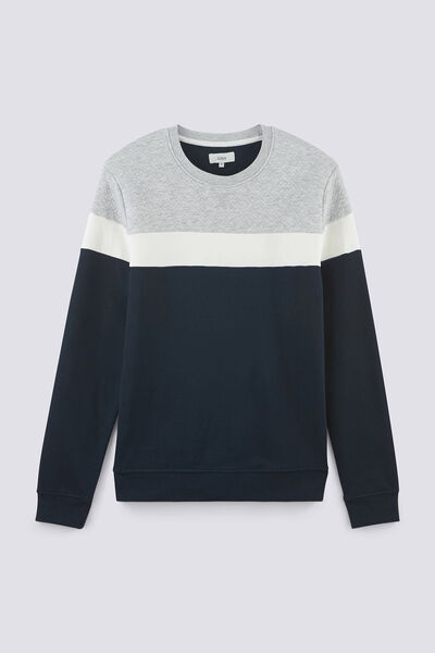 Sweat color block maille fantaisie