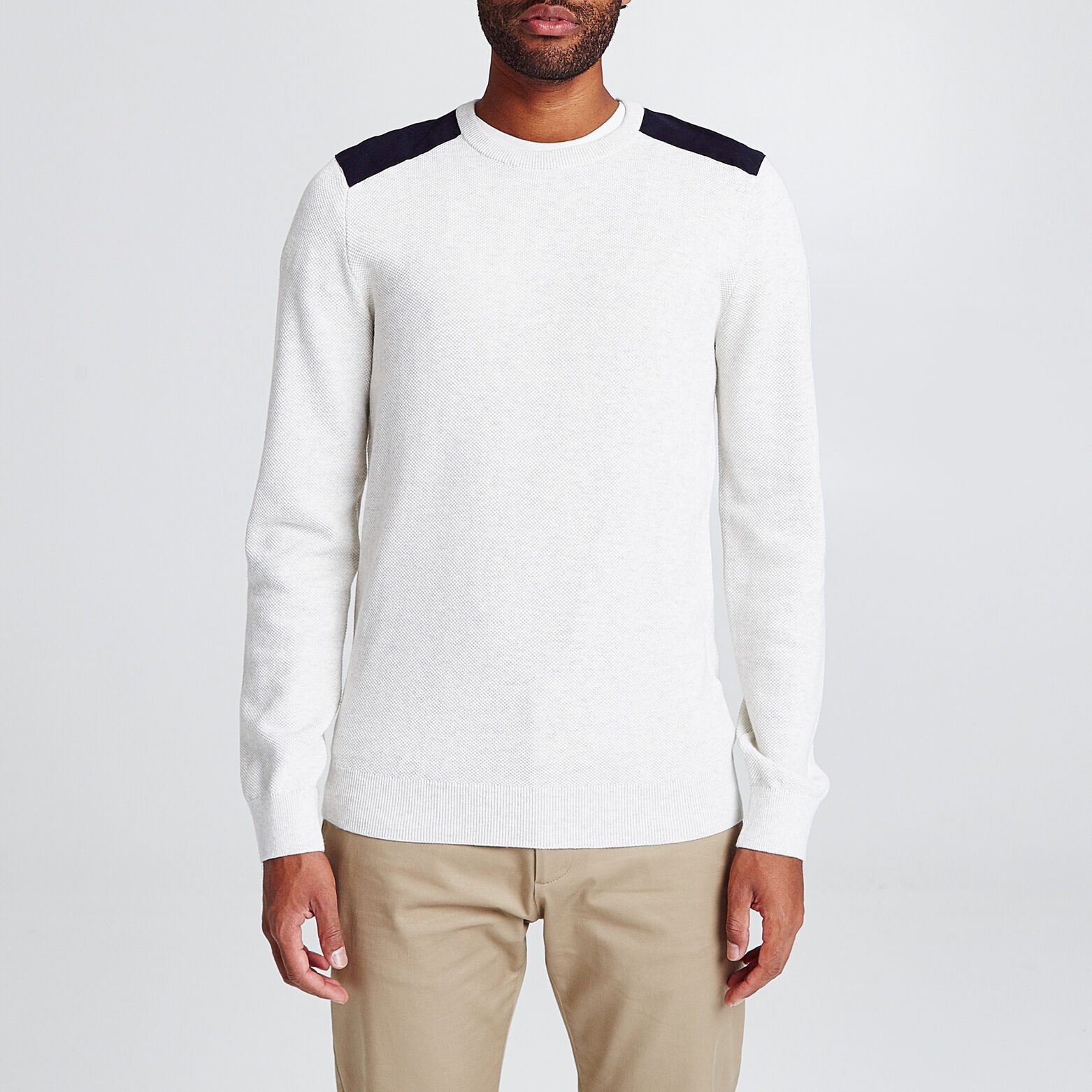 Pull col rond maille piquée