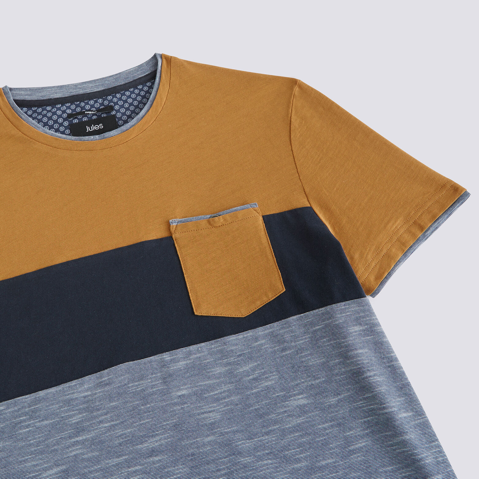 Tee shirt colorblock empiècement poche
