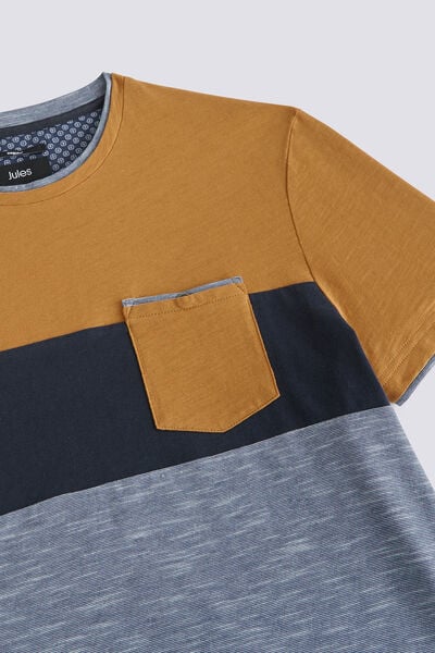 Tee shirt colorblock empiècement poche