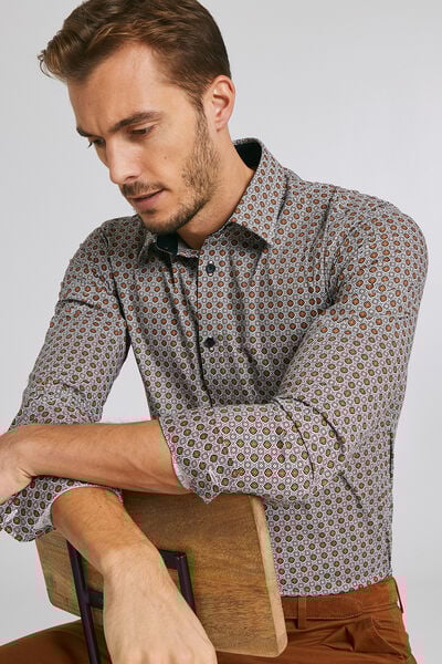Chemise slim imprimée mauresques