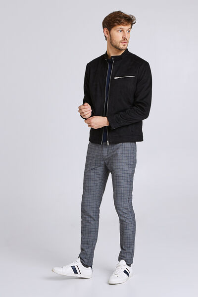 Blouson zippé suédine