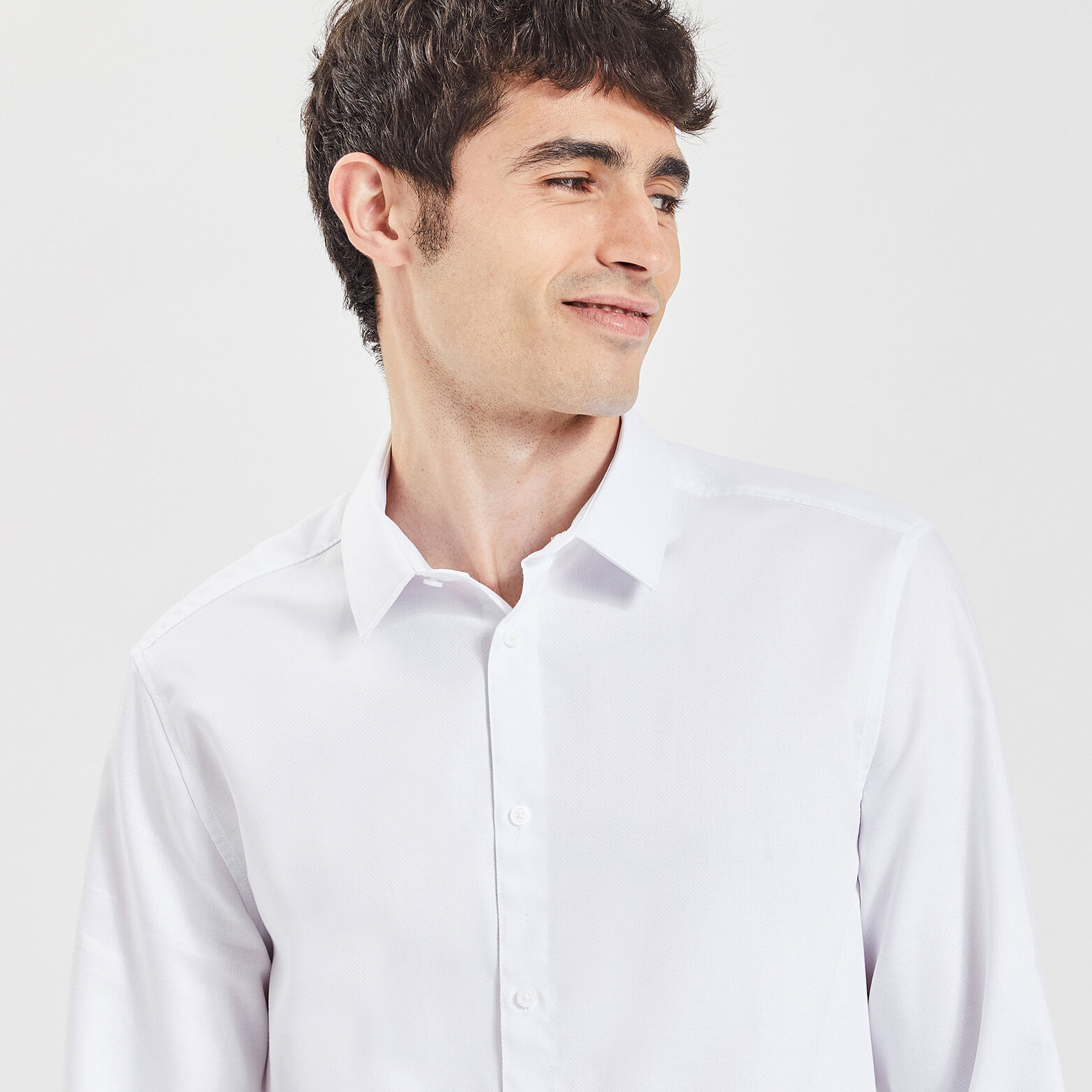 Chemise slim unie coton