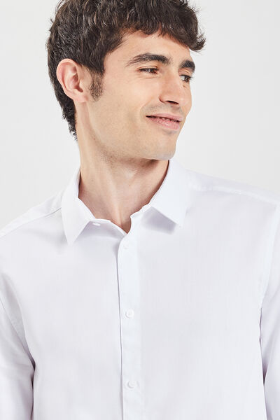 Chemise slim unie coton