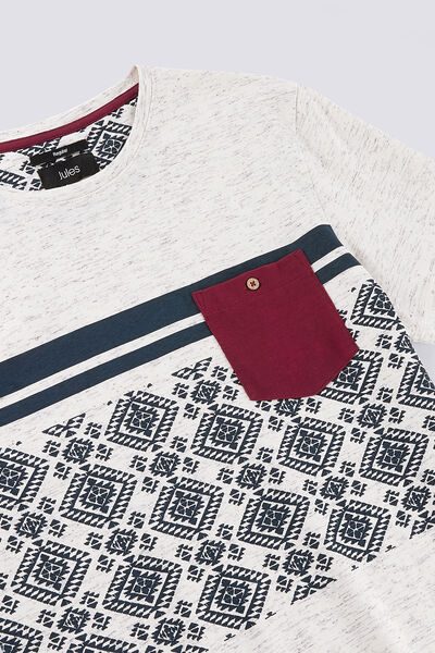 T-shirt colorblock imprimé aztèque