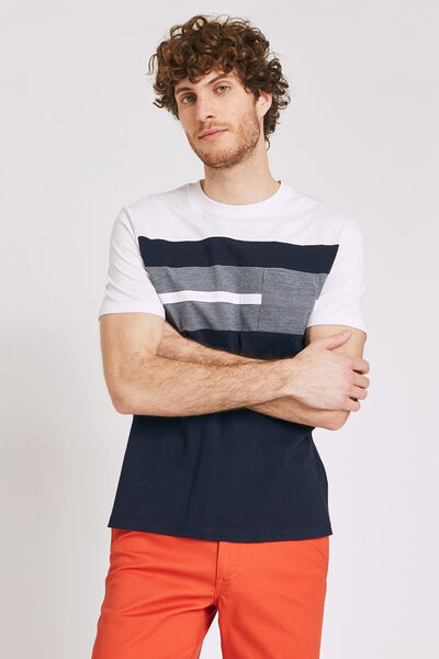 Tee shirt col rond tricolore