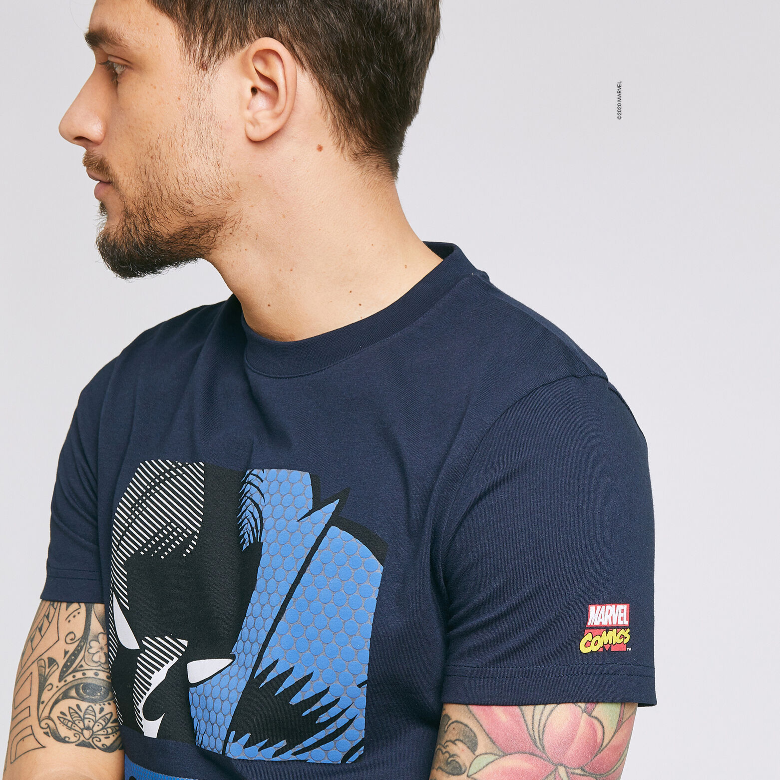 Tee shirt imprimé licence MARVEL BLACK PANTHER