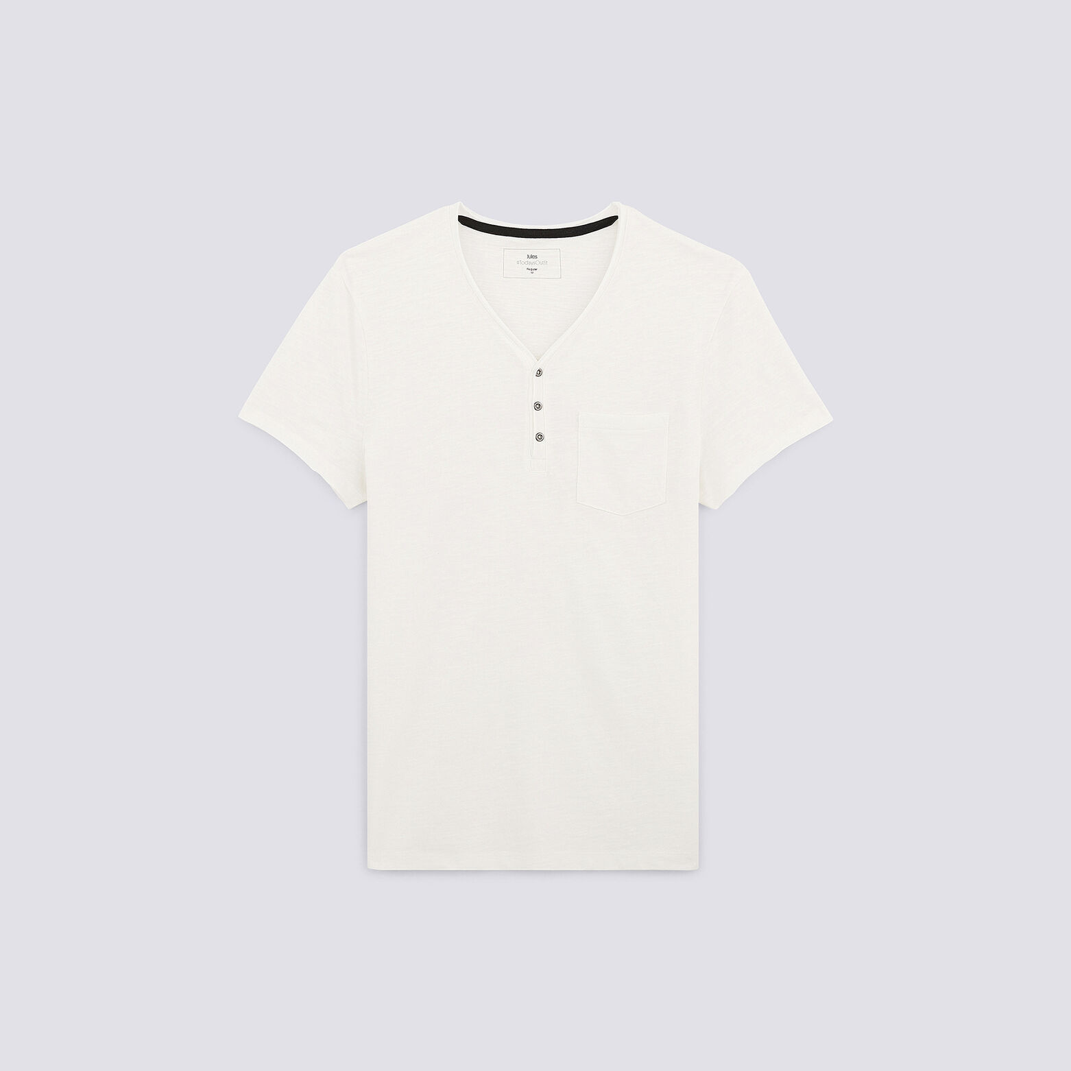 T-shirt col tunisien roulotté