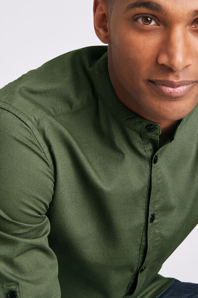 Chemise regular col officier coton