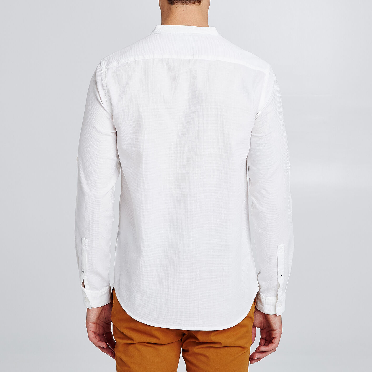 Chemise regular col officier coton