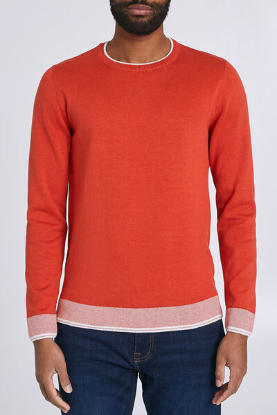 Pull col rond jeu de points