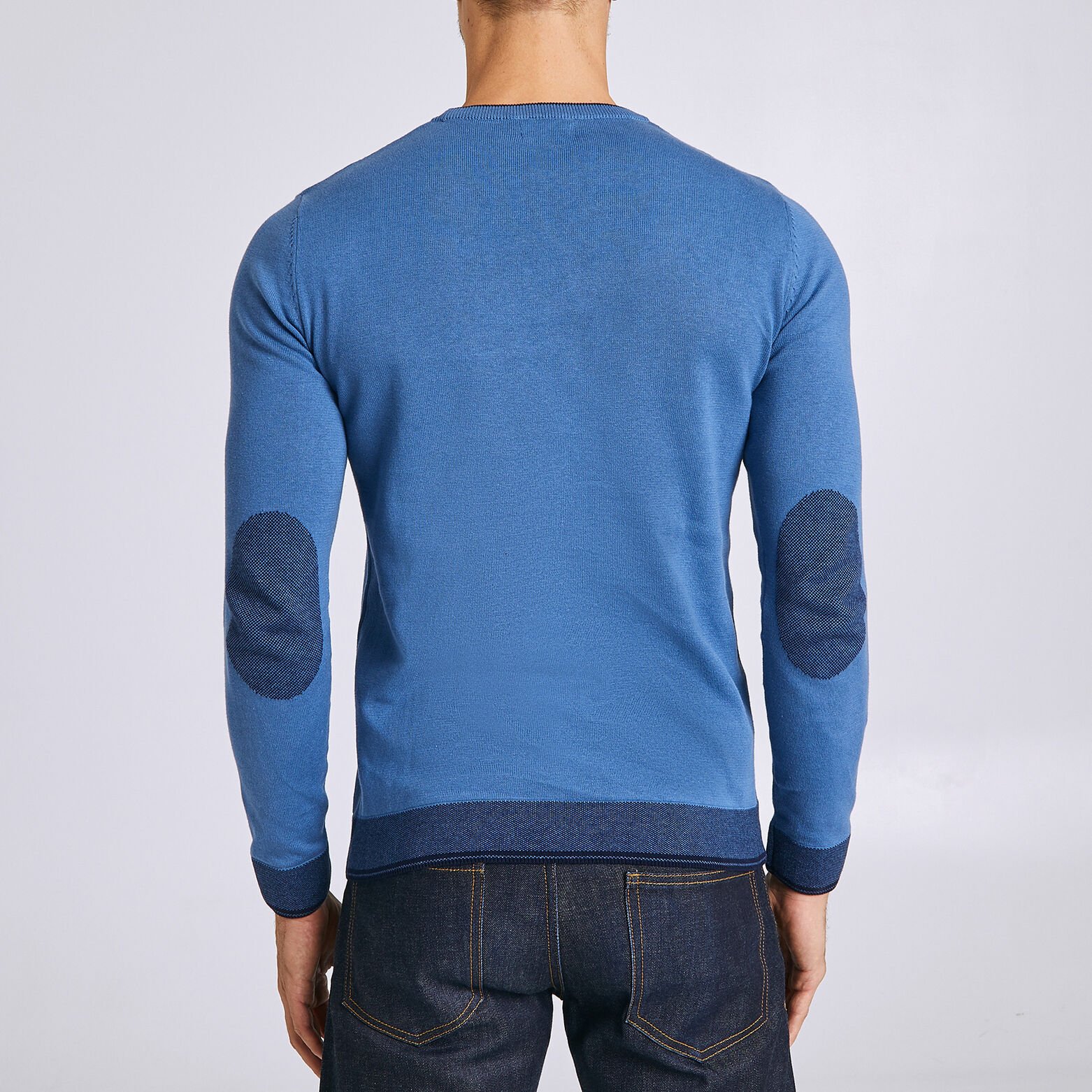 Pull col rond jeu de points