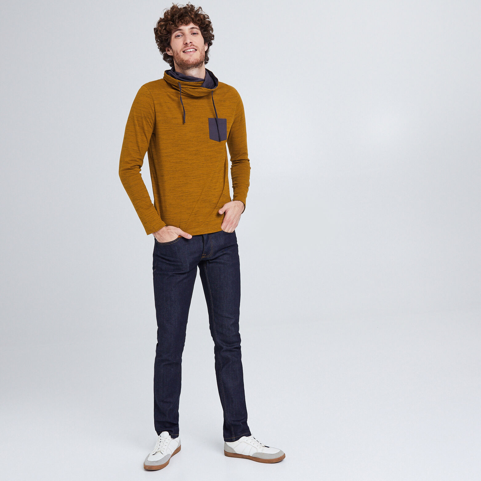 Tee shirt col snood chiné