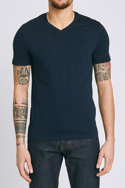 Tee-shirt uni col V slim
