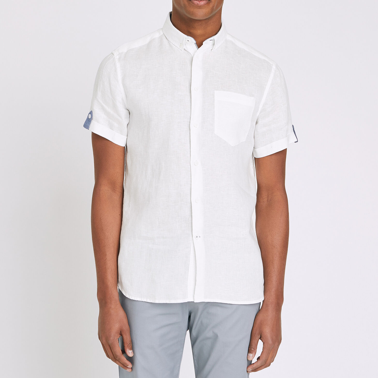 Chemise manches courtes regular lin