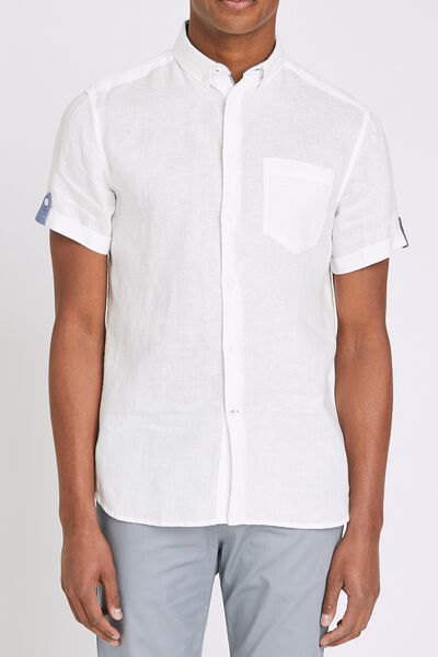 Chemise manches courtes regular lin
