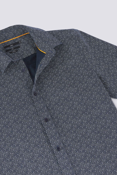 Chemise manches courtes slim imprimée
