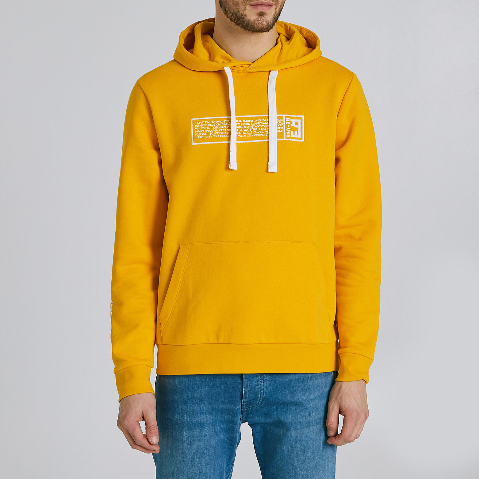 Sweat recyclé REDUCE RE-USE à capuche