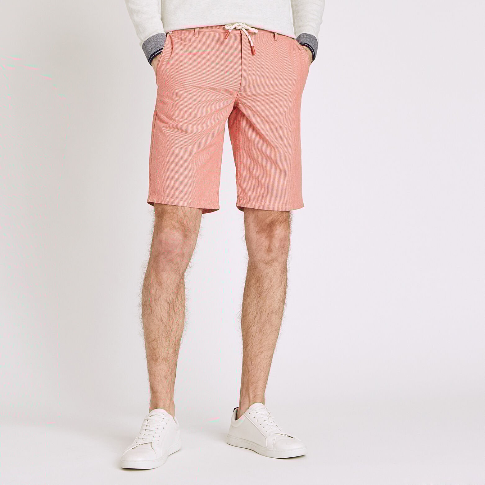 Bermuda chino imprimé rayé fantaisie