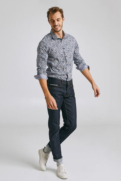 Chemise slim imprimée artifice de fleurs