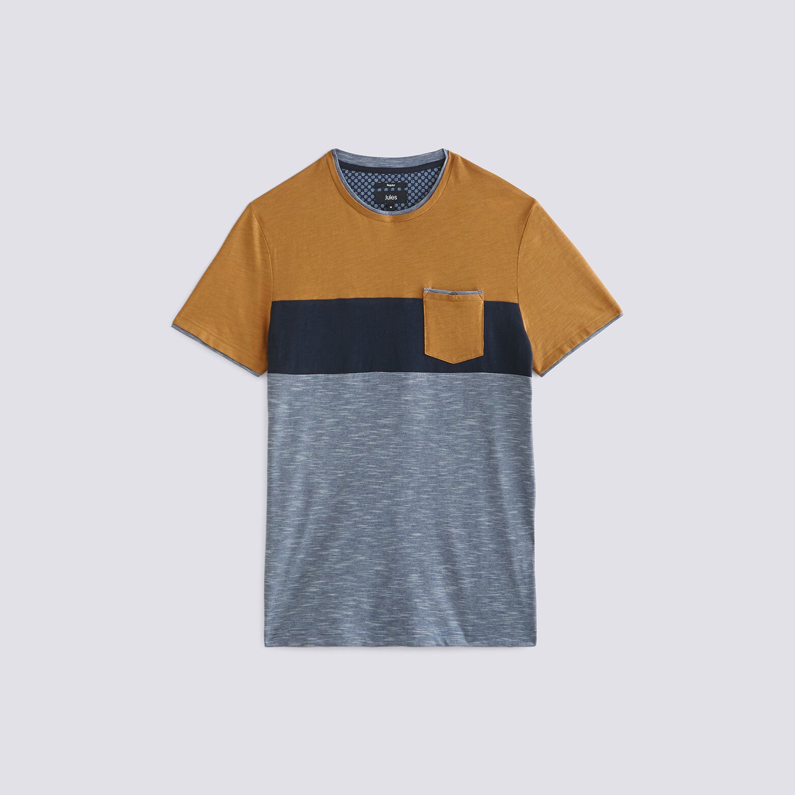 Tee shirt colorblock empiècement poche