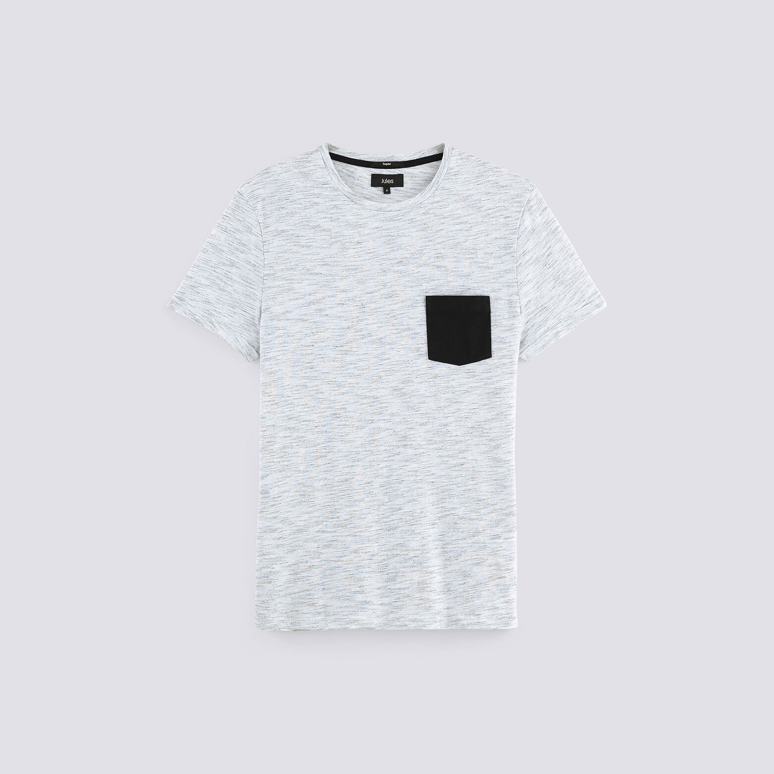 T-shirt matière fantaisie poche contrastée