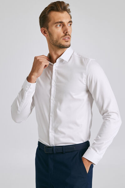 Chemise slim repassage facile Stay black/white en 
