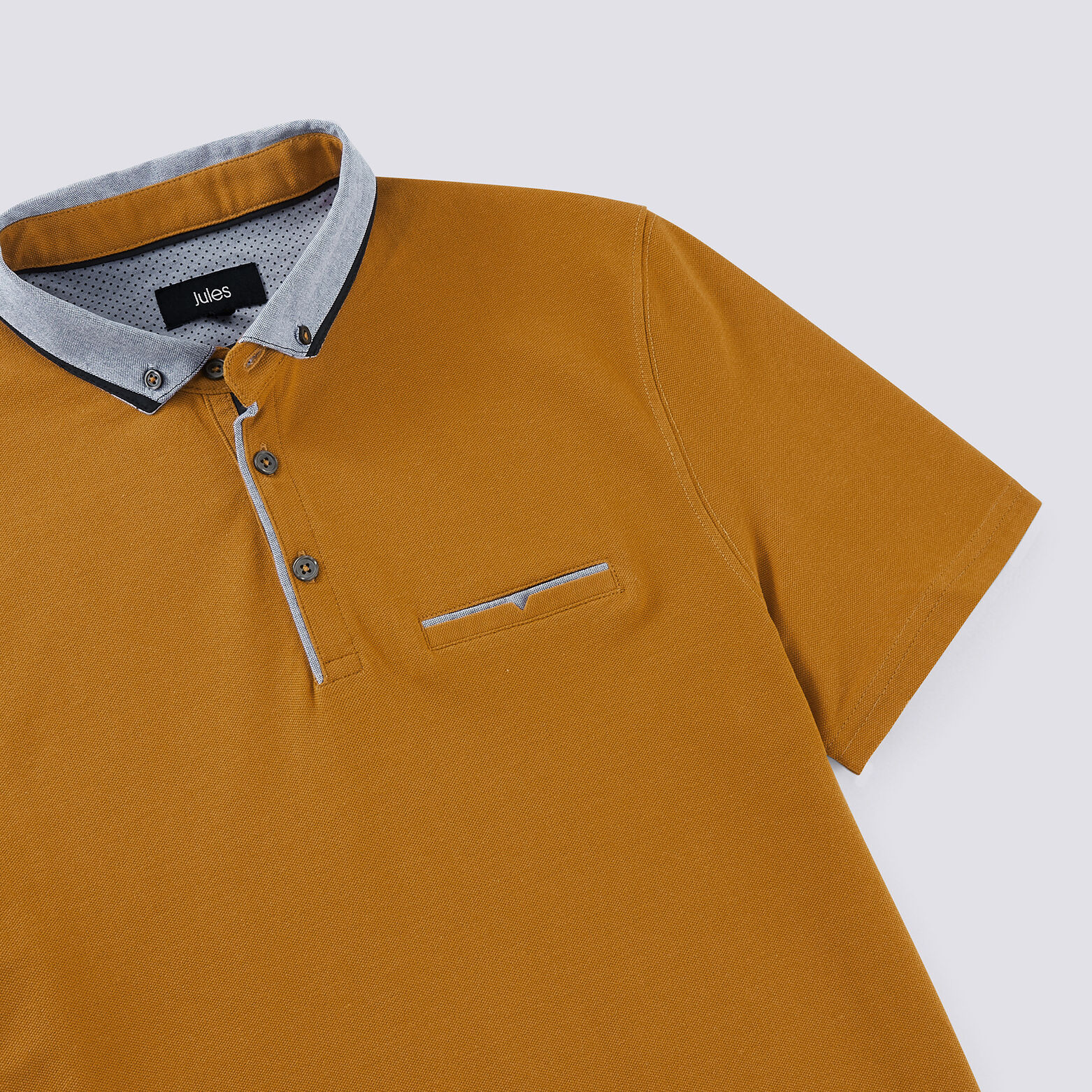 Polo manche courte col oxford