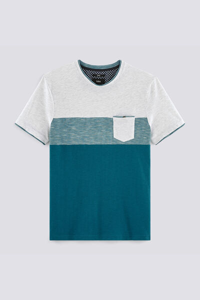 Tee shirt colorblock empiècement poche
