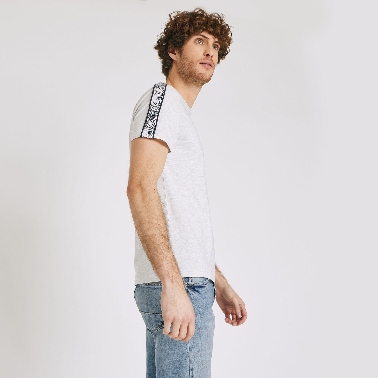 Tee shirt col rond bande végétale