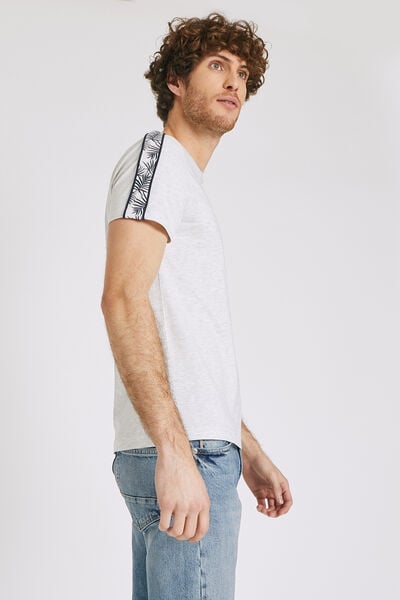 Tee shirt col rond bande végétale