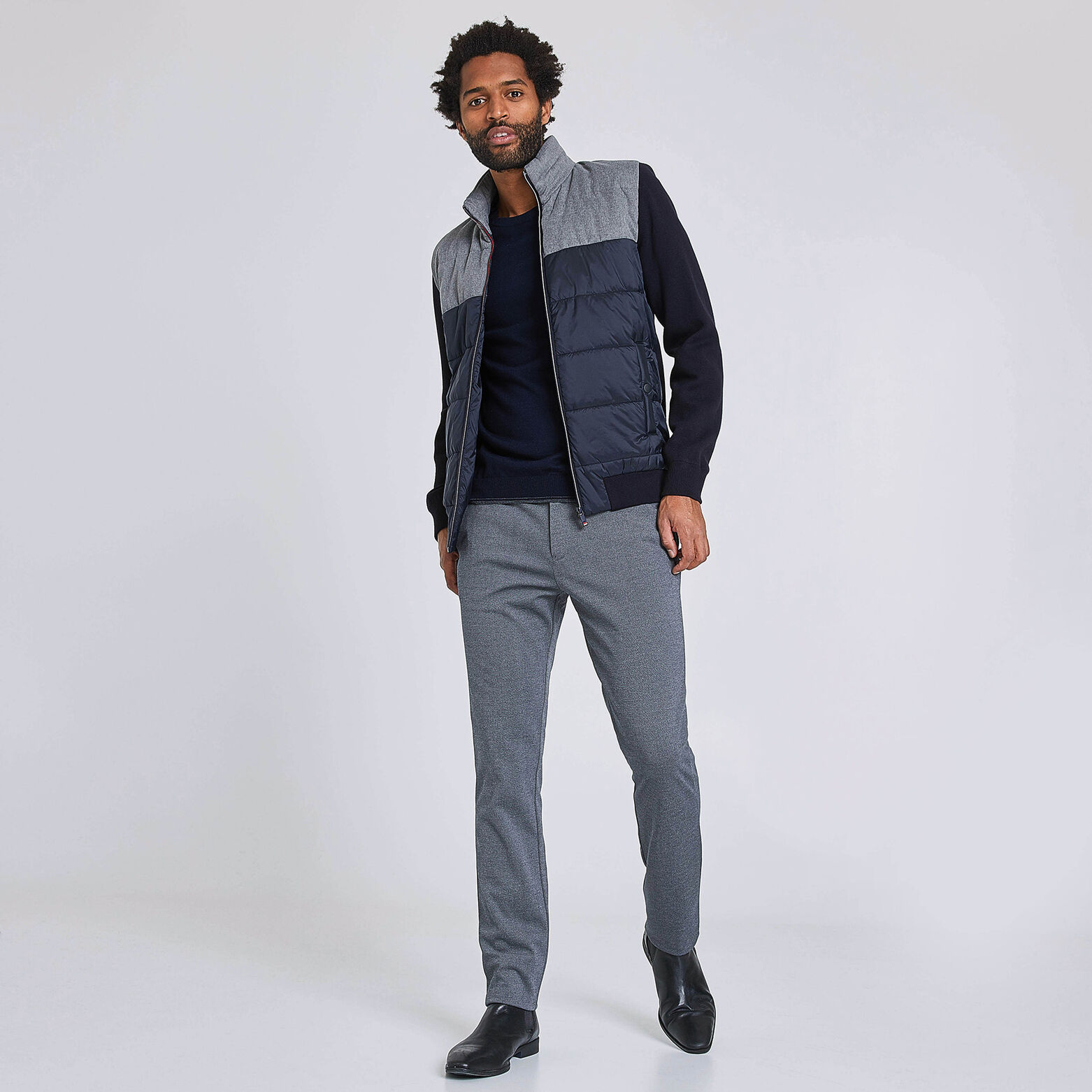 Chino effet maille coupe Slim