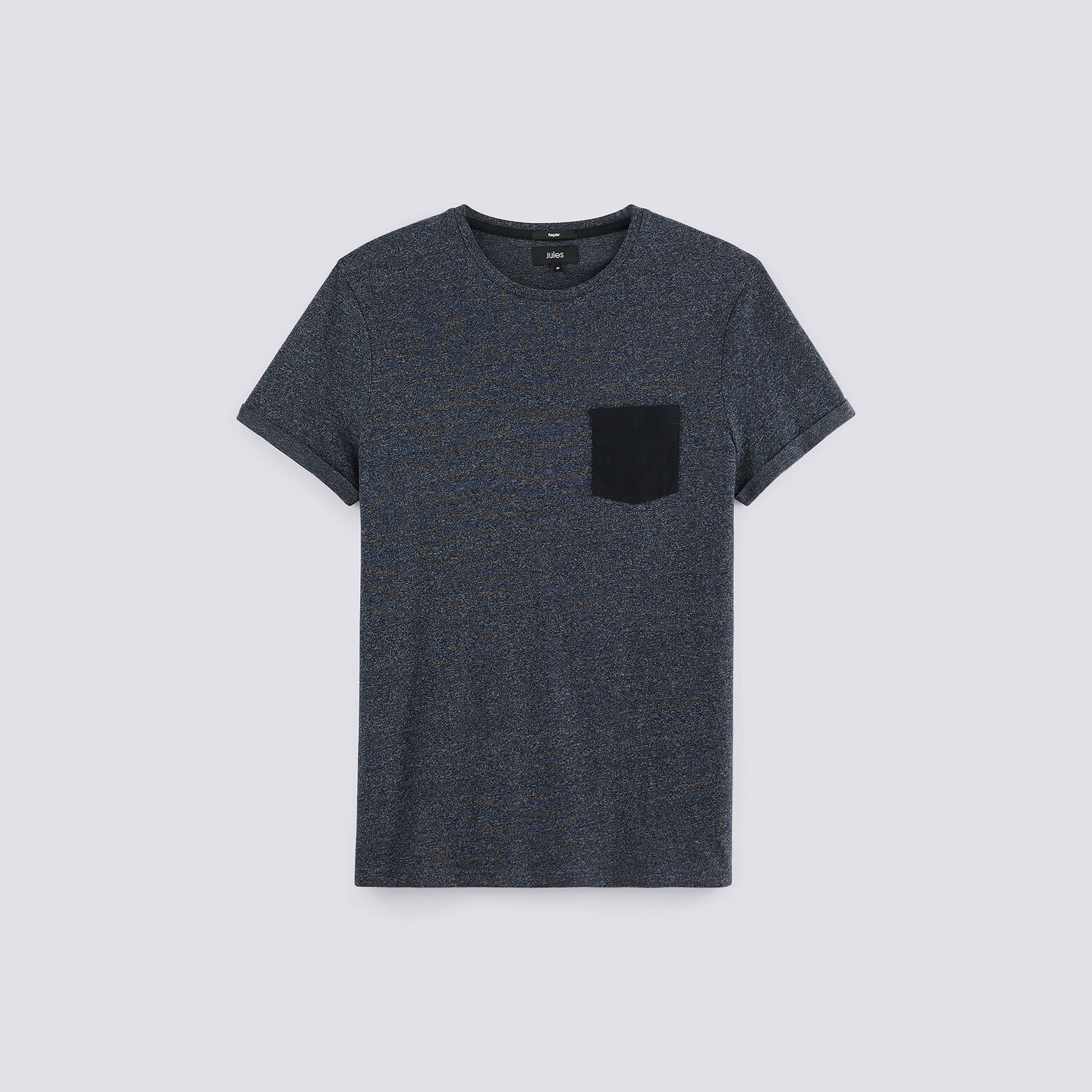 T-shirt matière fantaisie poche contrastée