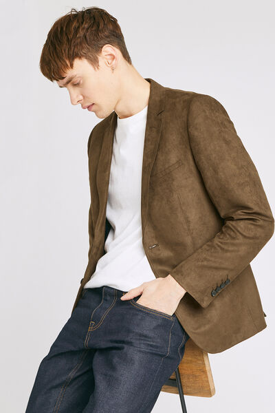 Veste de costume en suédine