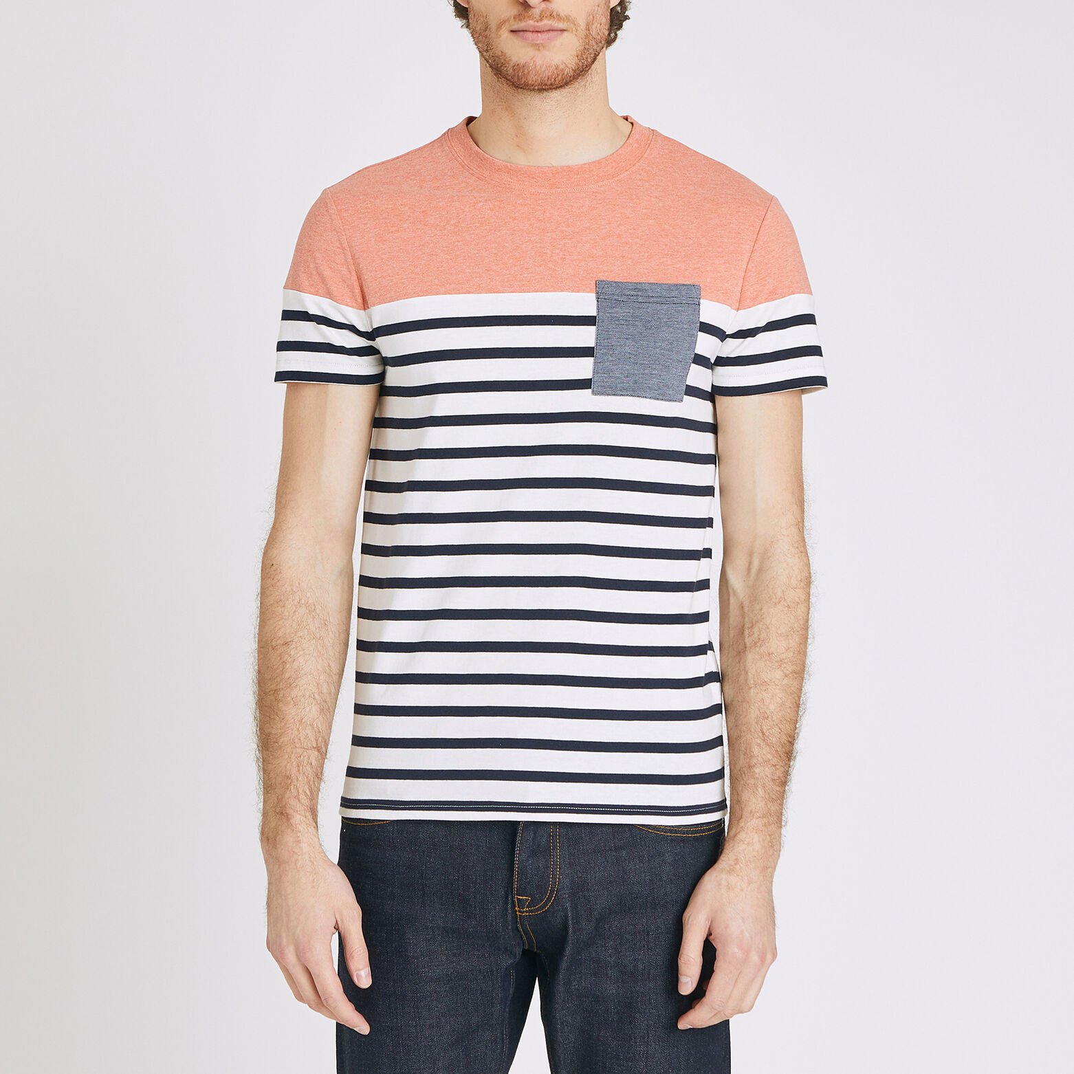 Tee shirt marinière colorblock