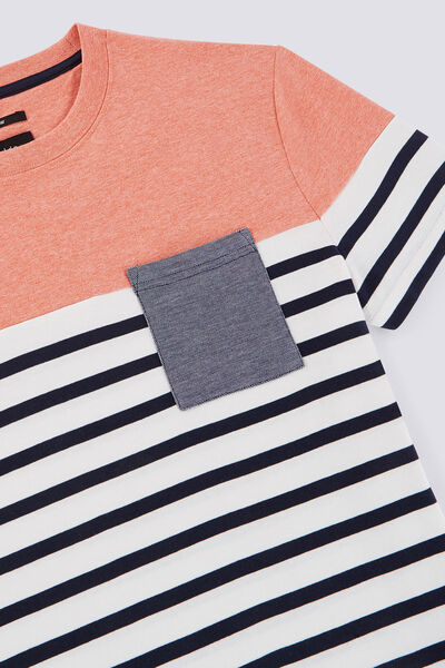 Tee shirt marinière colorblock
