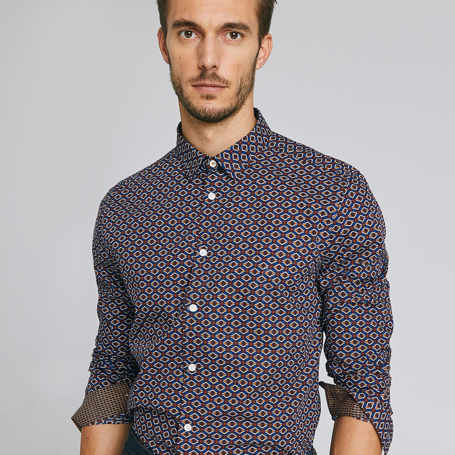 Chemise regular imprimés aztèques oeil de chat cot