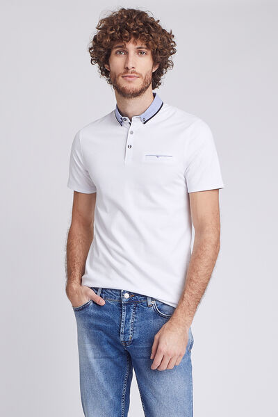 Polo manche courte col oxford