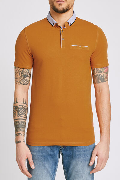 Polo manche courte col oxford